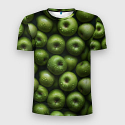 Мужская спорт-футболка Сочная текстура из зеленых яблок