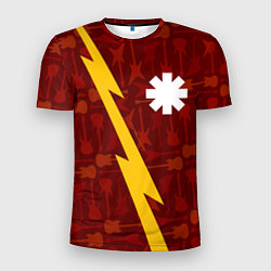 Мужская спорт-футболка Red Hot Chili Peppers гитары и молния