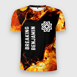 Футболка спортивная мужская Breaking Benjamin и пылающий огонь, цвет: 3D-принт
