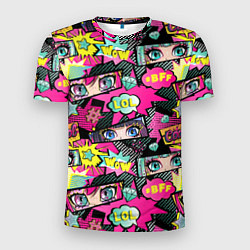 Мужская спорт-футболка Глаза аниме-девушки: cool pattern