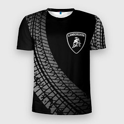 Футболка спортивная мужская Lamborghini tire tracks, цвет: 3D-принт