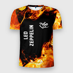 Мужская спорт-футболка Led Zeppelin и пылающий огонь