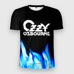 Футболка спортивная мужская Ozzy Osbourne blue fire, цвет: 3D-принт