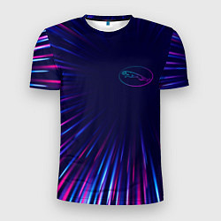 Мужская спорт-футболка Jaguar neon speed lines