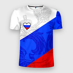 Футболка спортивная мужская Сердечко - Россия, цвет: 3D-принт