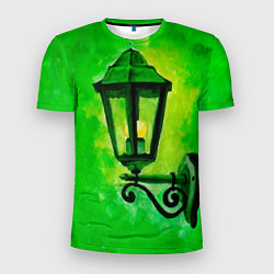Футболка спортивная мужская Уличный зелёный фонарь, цвет: 3D-принт