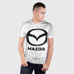 Футболка спортивная мужская Mazda с потертостями на светлом фоне, цвет: 3D-принт — фото 2