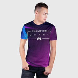 Футболка спортивная мужская Quake gaming champion: рамка с лого и джойстиком н, цвет: 3D-принт — фото 2