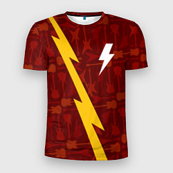 Мужская спорт-футболка AC DC гитары и молния