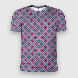 Мужская спорт-футболка Геометрический узор в темных красном и синем цвете