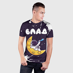 Футболка спортивная мужская Влад космонавт отдыхает на Луне, цвет: 3D-принт — фото 2