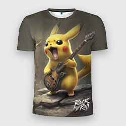 Футболка спортивная мужская Pikachu rock, цвет: 3D-принт