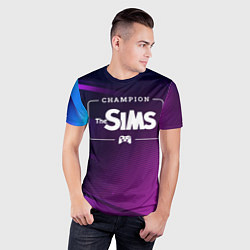 Футболка спортивная мужская The Sims gaming champion: рамка с лого и джойстико, цвет: 3D-принт — фото 2