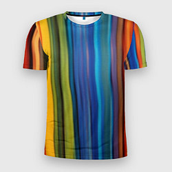 Мужская спорт-футболка Разноцветные вертикальные полосы