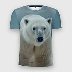Футболка спортивная мужская Белый медведь полярный, цвет: 3D-принт