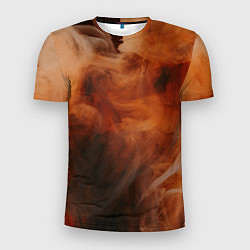 Футболка спортивная мужская Оранжевый абстрактный дым, цвет: 3D-принт