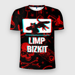 Футболка спортивная мужская Limp Bizkit rock glitch, цвет: 3D-принт