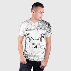 Футболка спортивная мужская Children of Bodom рок кот на светлом фоне, цвет: 3D-принт — фото 2