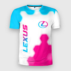 Мужская спорт-футболка Lexus neon gradient style: надпись, символ