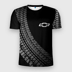 Футболка спортивная мужская Chevrolet tire tracks, цвет: 3D-принт