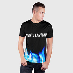 Футболка спортивная мужская Avril Lavigne blue fire, цвет: 3D-принт — фото 2