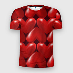Футболка спортивная мужская Red hearts, цвет: 3D-принт