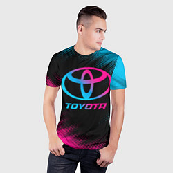 Футболка спортивная мужская Toyota - neon gradient, цвет: 3D-принт — фото 2