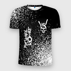 Мужская спорт-футболка My Chemical Romance и рок символ на темном фоне