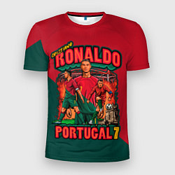 Футболка спортивная мужская Криштиану Роналду сборная Португалии 7, цвет: 3D-принт
