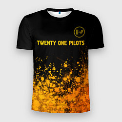 Футболка спортивная мужская Twenty One Pilots - gold gradient: символ сверху, цвет: 3D-принт