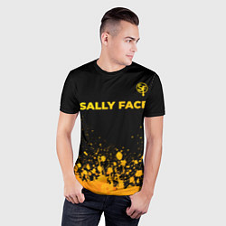 Футболка спортивная мужская Sally Face - gold gradient: символ сверху, цвет: 3D-принт — фото 2