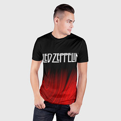 Футболка спортивная мужская Led Zeppelin red plasma, цвет: 3D-принт — фото 2