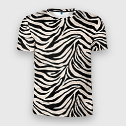 Футболка спортивная мужская Полосатая шкура зебры, белого тигра, цвет: 3D-принт