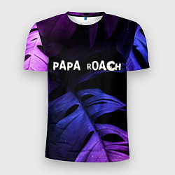 Футболка спортивная мужская Papa Roach neon monstera, цвет: 3D-принт
