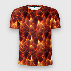 Мужская спорт-футболка Огненная мозаичная текстура