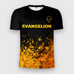 Футболка спортивная мужская Evangelion - gold gradient: символ сверху, цвет: 3D-принт