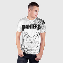 Футболка спортивная мужская Pantera рок кот на светлом фоне, цвет: 3D-принт — фото 2