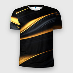 Мужская спорт-футболка Black gold texture