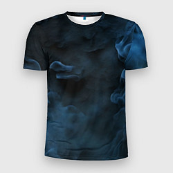 Мужская спорт-футболка Синий туман текстура от нейросети