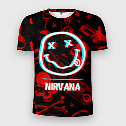 Футболка спортивная мужская Nirvana rock glitch, цвет: 3D-принт