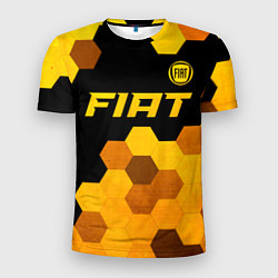 Футболка спортивная мужская Fiat - gold gradient: символ сверху, цвет: 3D-принт