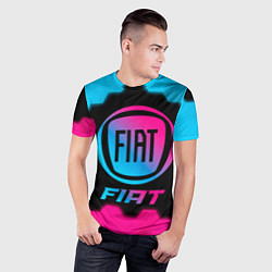 Футболка спортивная мужская Fiat - neon gradient, цвет: 3D-принт — фото 2