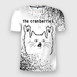 Футболка спортивная мужская The Cranberries рок кот на светлом фоне, цвет: 3D-принт