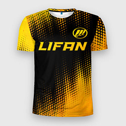 Футболка спортивная мужская Lifan - gold gradient: символ сверху, цвет: 3D-принт