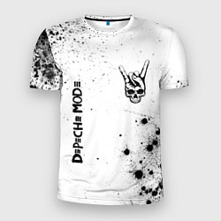 Мужская спорт-футболка Depeche Mode и рок символ на светлом фоне