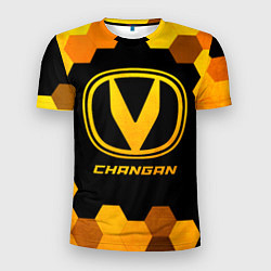 Футболка спортивная мужская Changan - gold gradient, цвет: 3D-принт