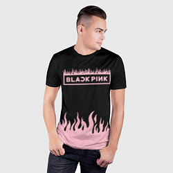 Футболка спортивная мужская Blackpink - flames, цвет: 3D-принт — фото 2
