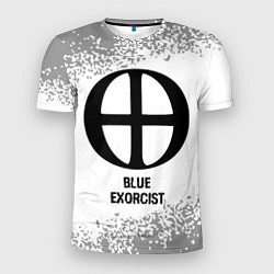 Футболка спортивная мужская Blue Exorcist glitch на светлом фоне, цвет: 3D-принт