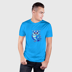 Футболка спортивная мужская Мультяшная сова голубой, цвет: 3D-принт — фото 2