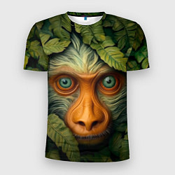 Мужская спорт-футболка Обезьяна в джунглях